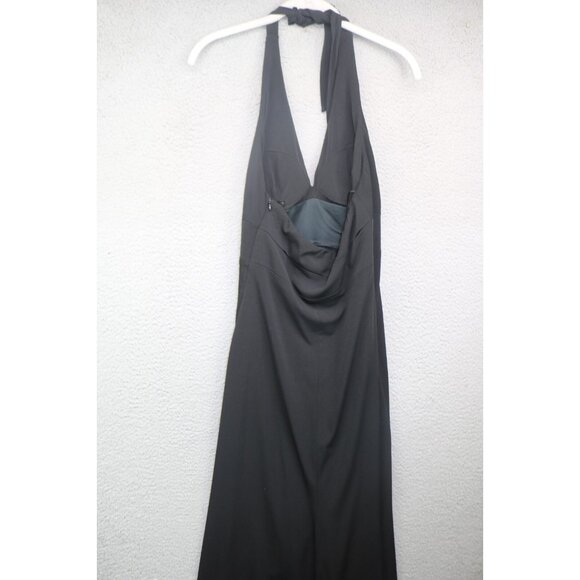 Cache' Black Halter Beaded Hi-Lo Midi Dress-Size 4-Whimsigoth-Event - Picture 10 of 14